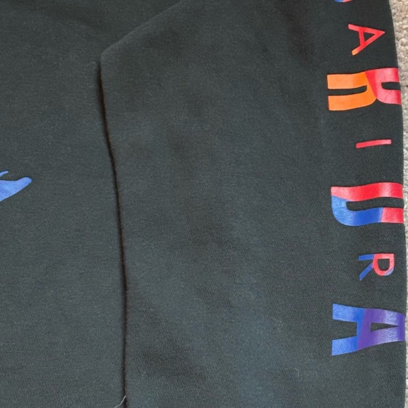 Nike Air Jordan Sweatshirt Men's Medium Black Rival Crew Pullover Fleece JumpMan - Picture 2 of 4